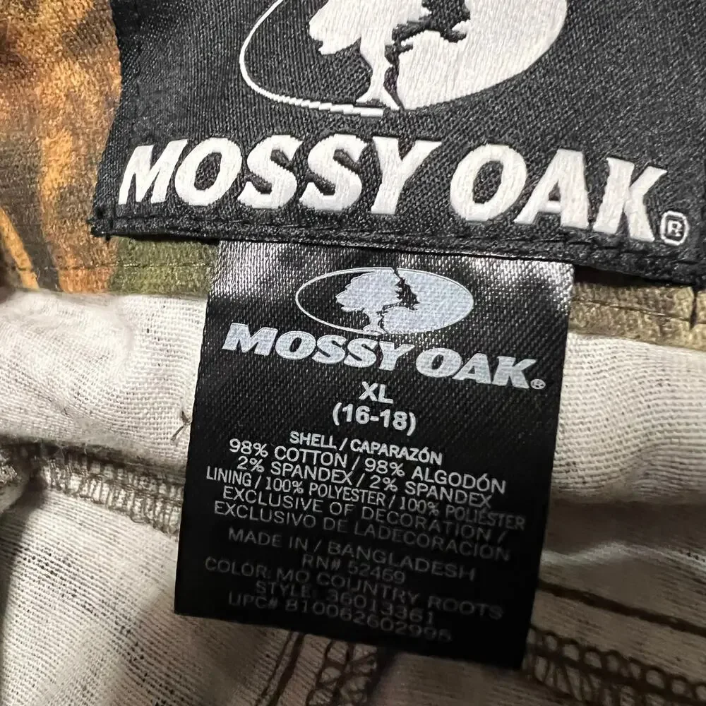 Mossy Oak Pants Kids Boys Youth XL 16-17 Camouflage Cargo